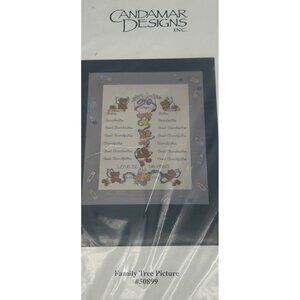 Candamar Designs Family Tree Picture Cross Stitch Kit #50899 Ancestry Vintage